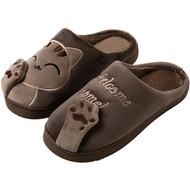 Plusock Plus Size 3D Cartoon Cat Slippers - Coffee - EU43-44(US9-10) - image 16