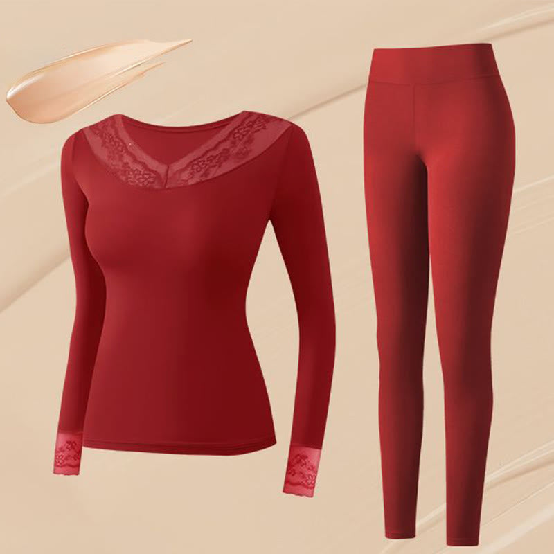 Camellia Fragrance Infused Base Layer Top - Red - XL - A Set - image 13