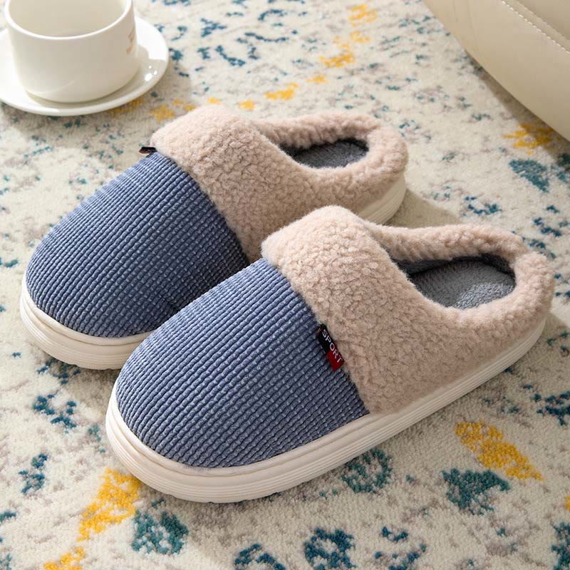 Plus Size Thick Fleece Lining Slippers - Grey - EU46-47(US11-12) - image 11