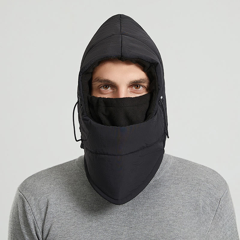 Windproof Outdoor Riding Hooded Scarf - Black - One Size - image 4