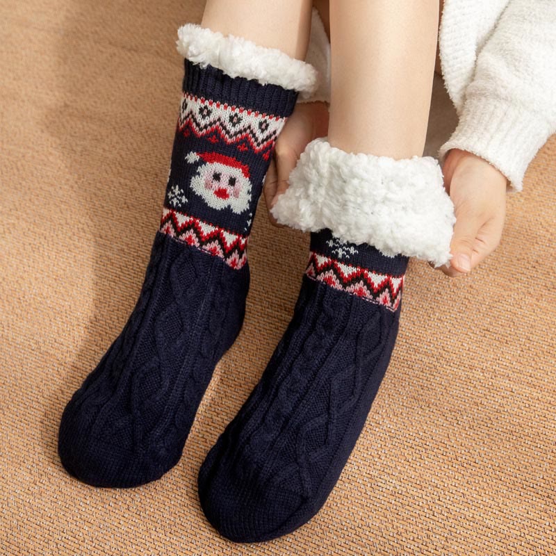 Plus Size Christmas Reindeer Santa Claus Slipper Socks - image 10