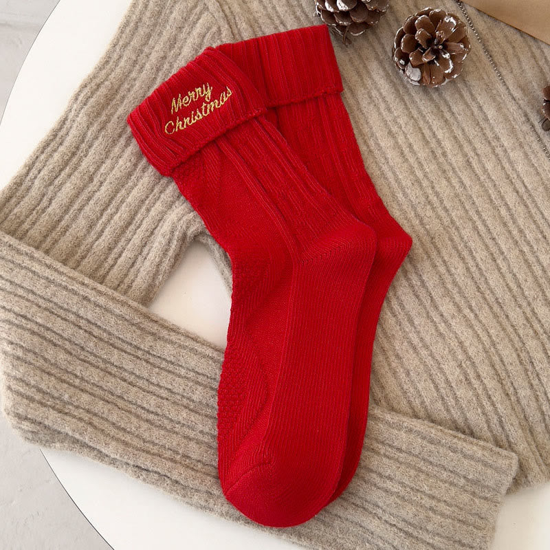 Embroidered Cartoon Quarter Socks(3 Pairs) - Red - EU36-40(US3-7) - image 6