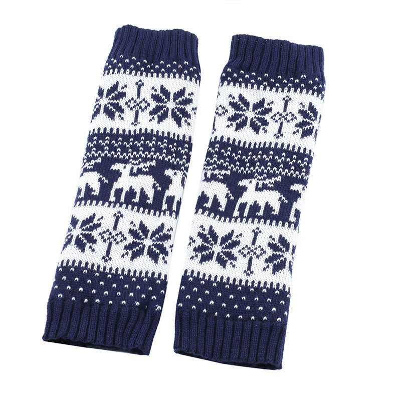 Knitted Fur Snowflake Deer Leg Warmers - image 11
