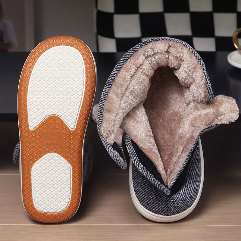 Plus Size Grey Velcro Slippers - image 3