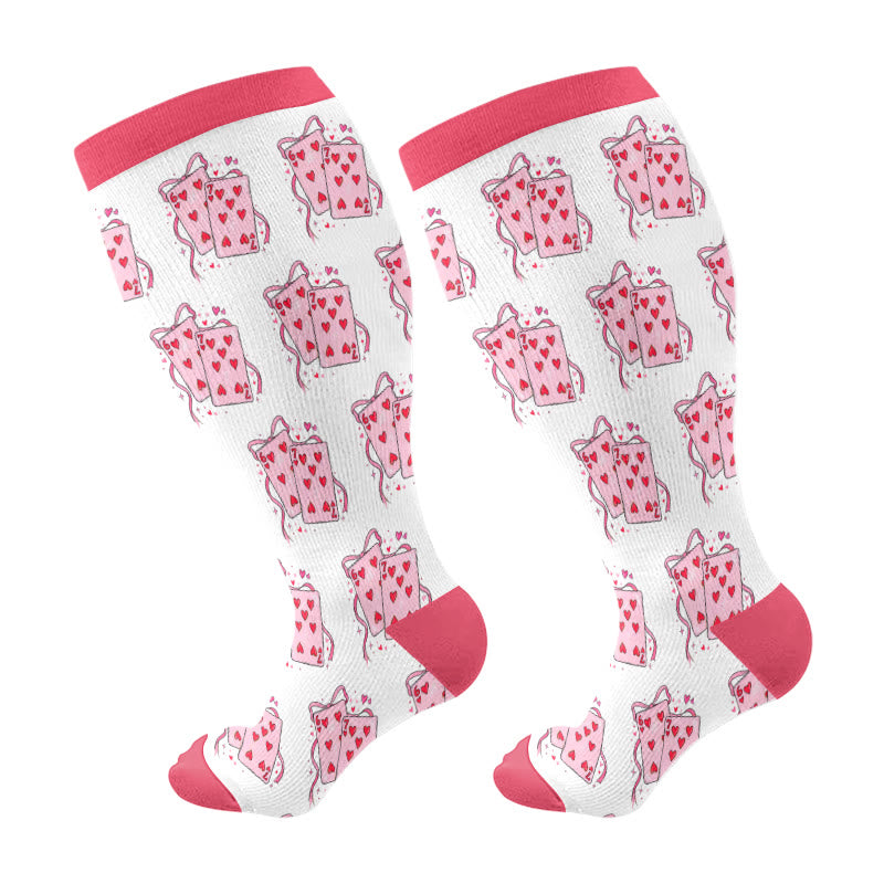 Plus Size 67 Compression Socks(3 Pairs) - Red(1 Pair) - 4XL - image 7