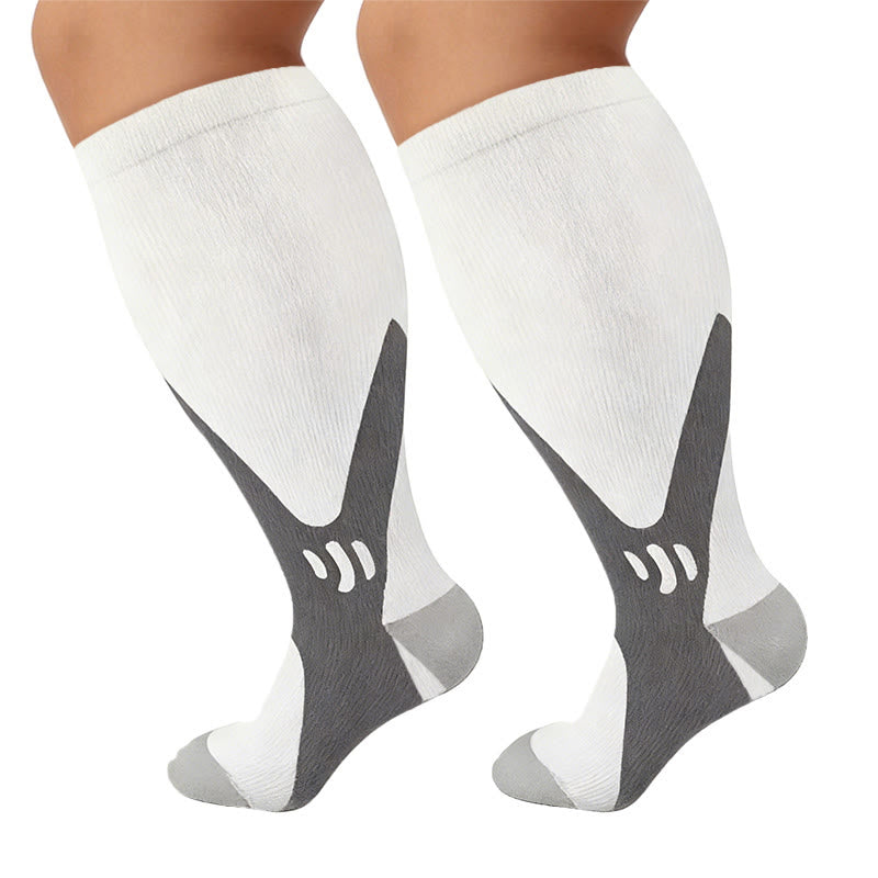 Plus Size Wide Calf Sports Compression Socks 2XL-7XL(3 Pairs) - image 11