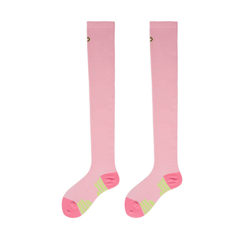 Support Sport Thigh High Socks(2 Pairs) - Pink - EU36-40(US3-7) - image 10