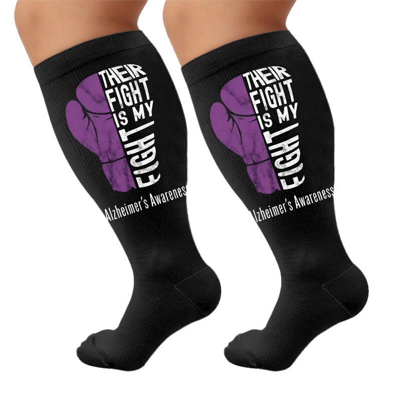 Plus Size Disoriented Print Compression Socks - Boxing Gloves(1 Pair) - 4XL - image 7