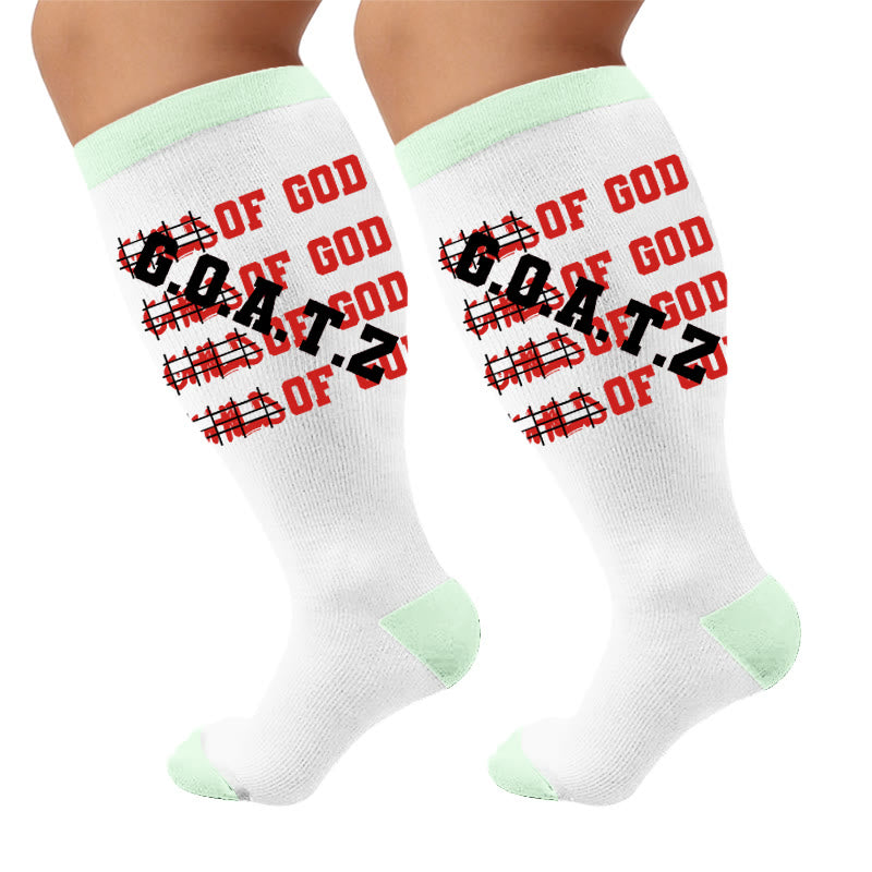Plus Size Fun Letter Print Compression Socks - Letters(1 Pair) - 4XL - image 7