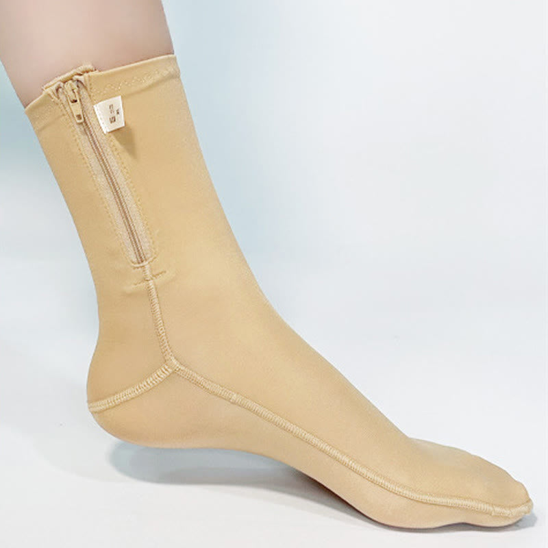 Post Surgery Zipper Compression Foot Sleeves - Nude - Left - M - image 6