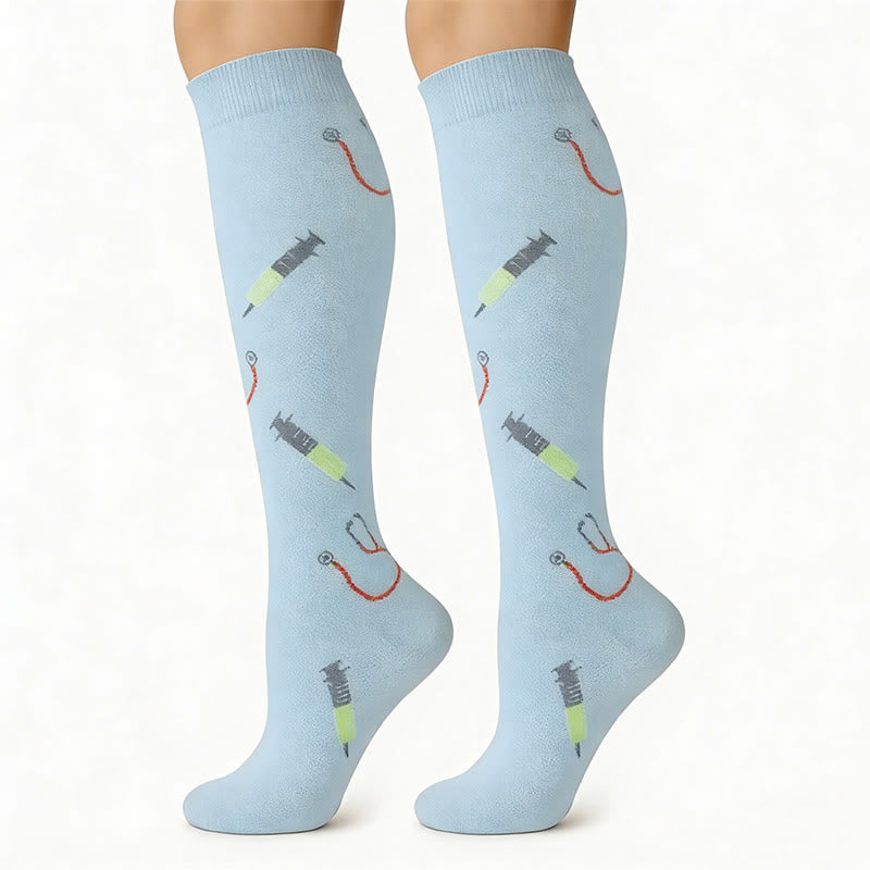 Medical Print Sweat-wicking Sports Compression Socks(6 Pairs) - image 7