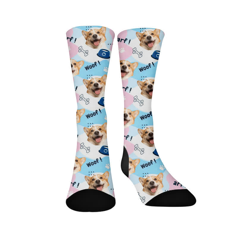 Cute Dog Face Quarter Socks - image 1