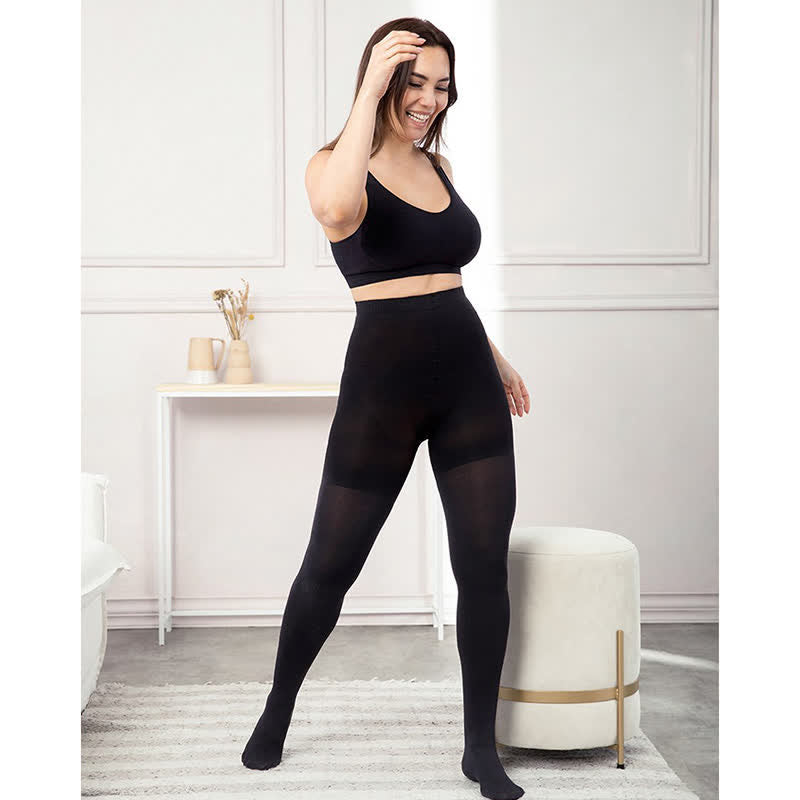 40D Women Tear-proof Plus Size Shaping Tights(3 Pairs) - image 7