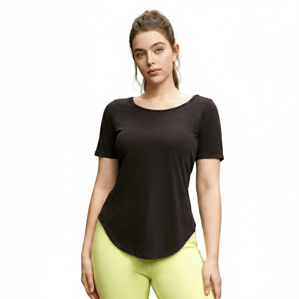 Breathable Essential Yoga Short Sleeves - Brown - 3 - image 2