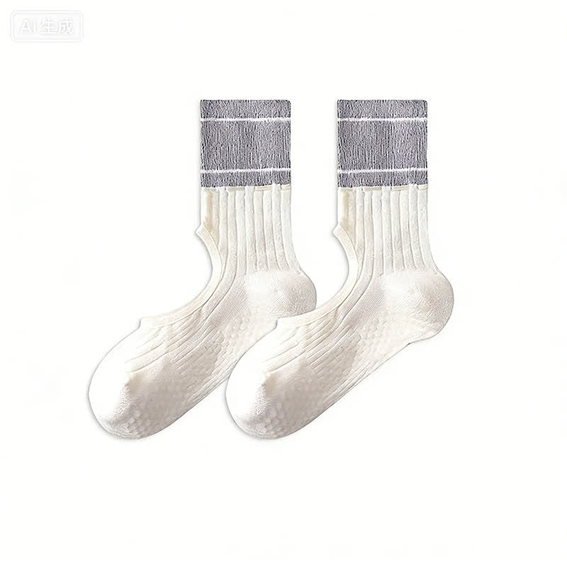 Open Instep Bow Grip Socks(2 Pairs) - Grey - EU35-40(US2-7) - Without Ribbon - image 20