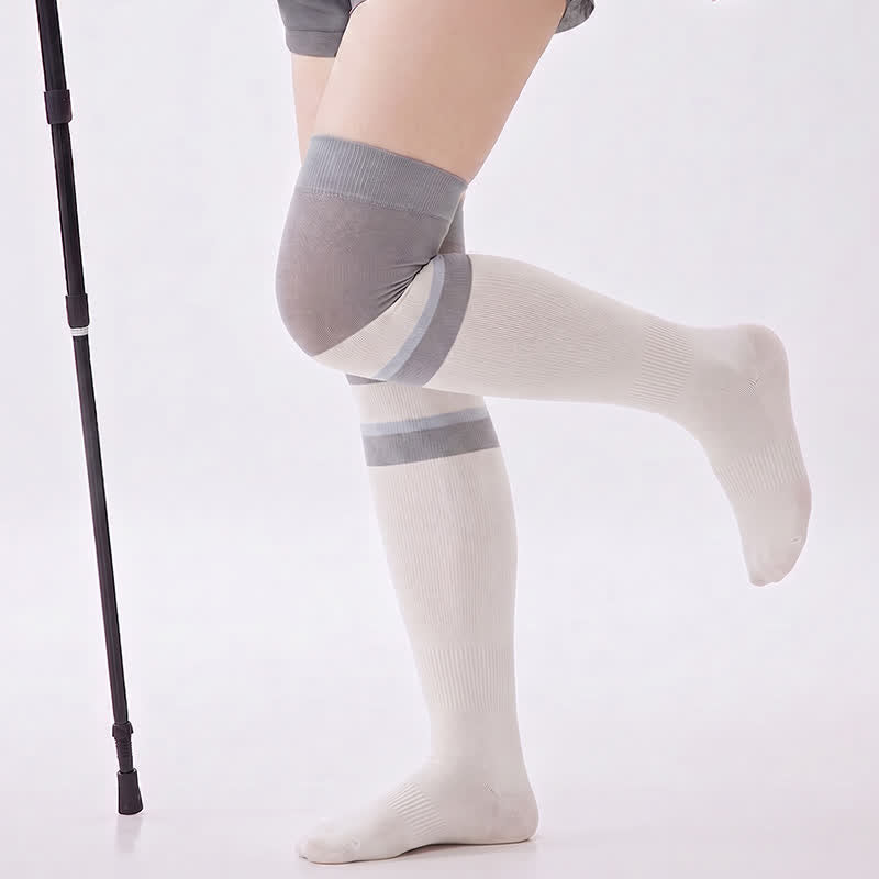 Colorblock Athletic Compression Socks(2 Pairs) - White - EU36-40(US3-7) - image 4