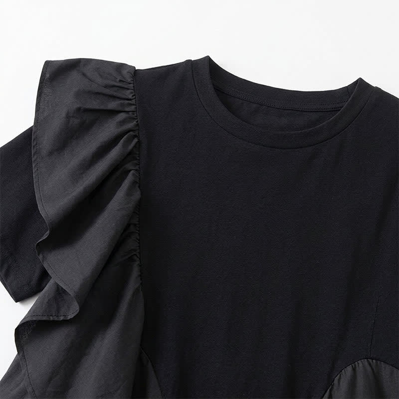 Asymmetrical Ruffle Detail A-Line Blouse - image 9