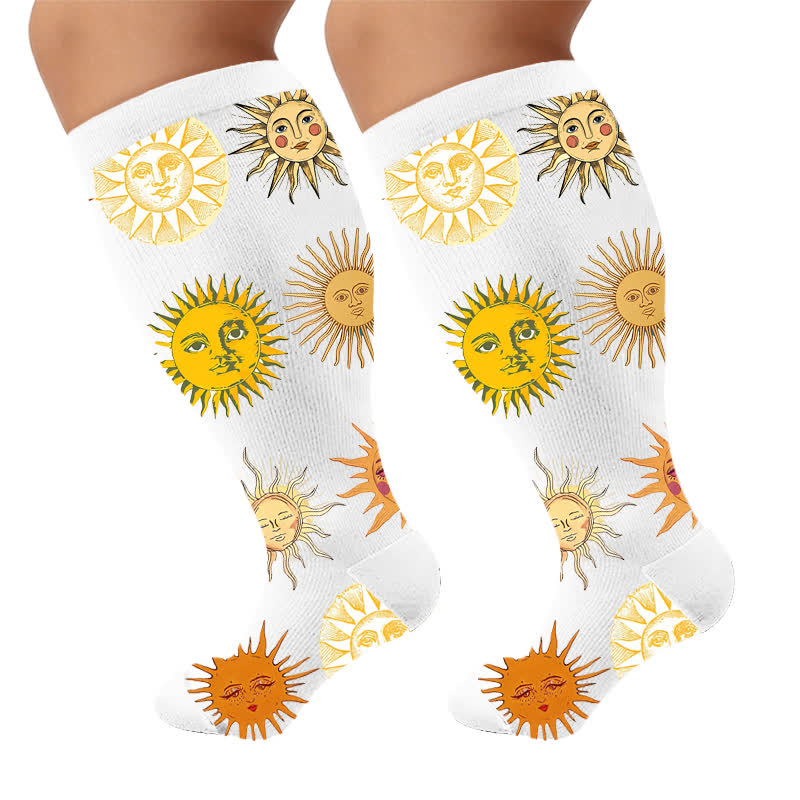 Plus Size Retro Eye Bloom Compression Socks - image 10