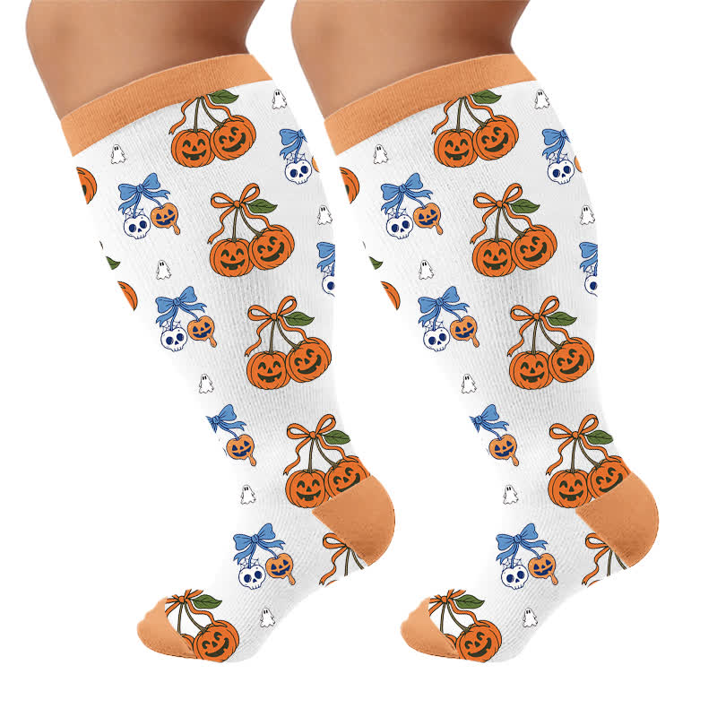 Plus Size Moon Bat Skull Compression Socks - image 10