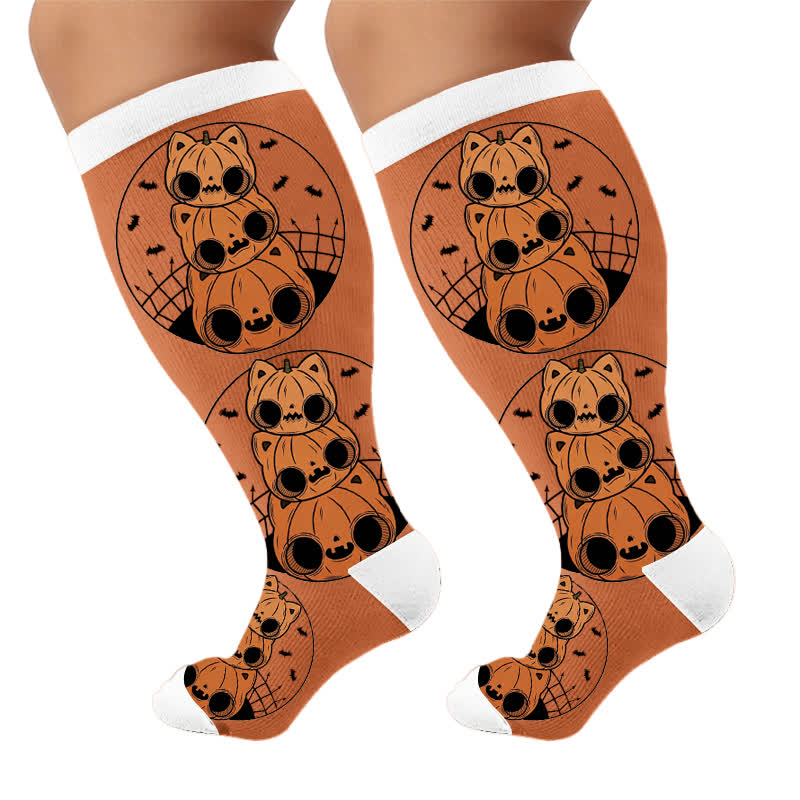 Plus Size Pumpkin Parade Compression Socks - image 10