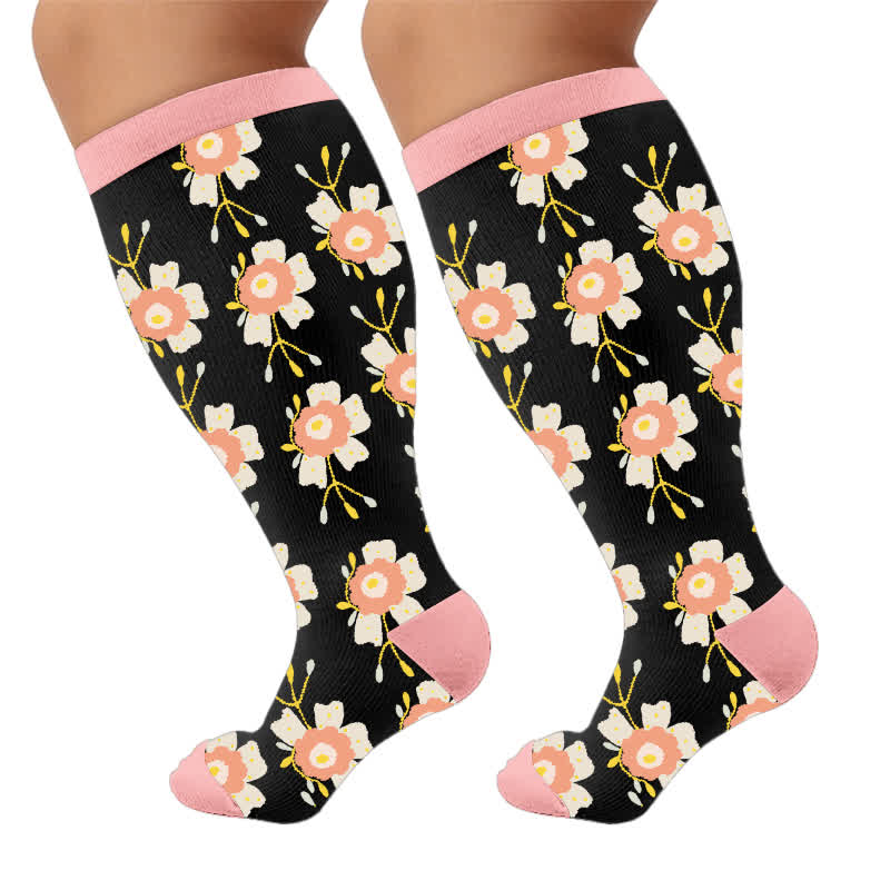 Plus Size Floral Bee Compression Socks - image 10