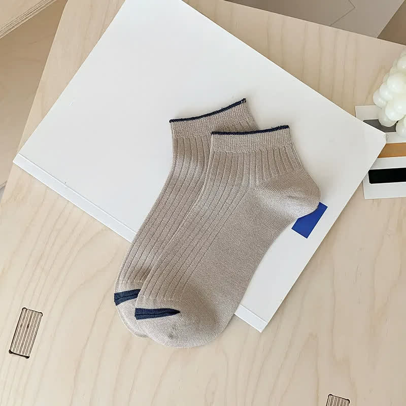 Casual Ribbed Bamboo Ankle Socks (5 Pairs) - Khaki - EU36-44(US3-10) - image 15