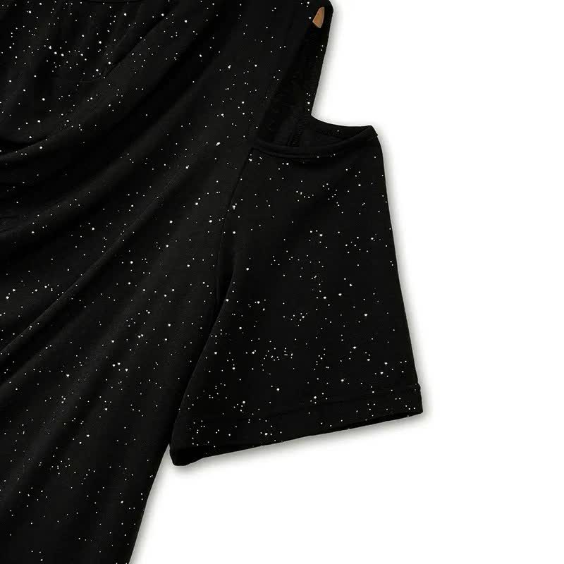 Draped Cold-Shoulder Midi Two-Piece Skirt Set - image 4