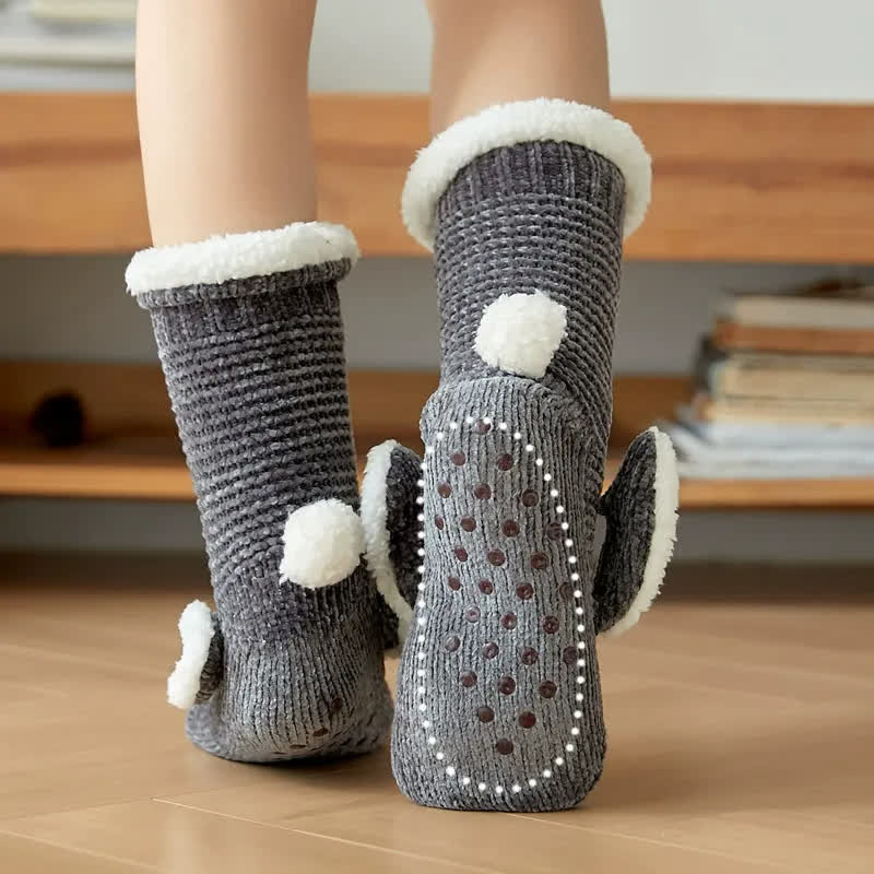 Bunny Fleece Lined Cozy Home Slipper Socks - image 5