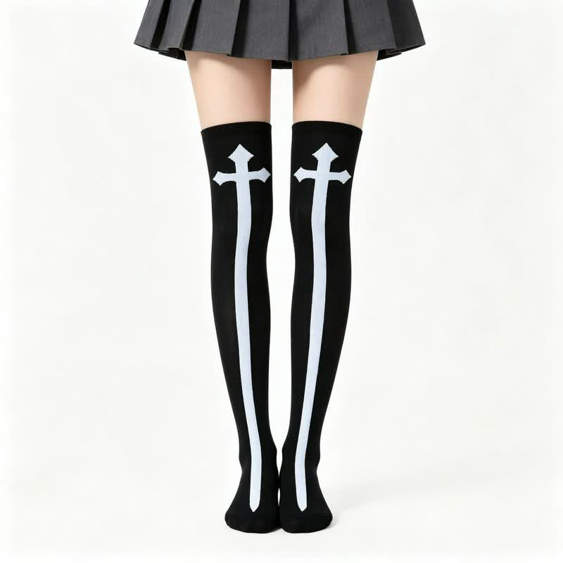 Halloween Fun Over Knee Thigh Socks (4 Pairs) - D - EU36-43 (US3-9) - image 4