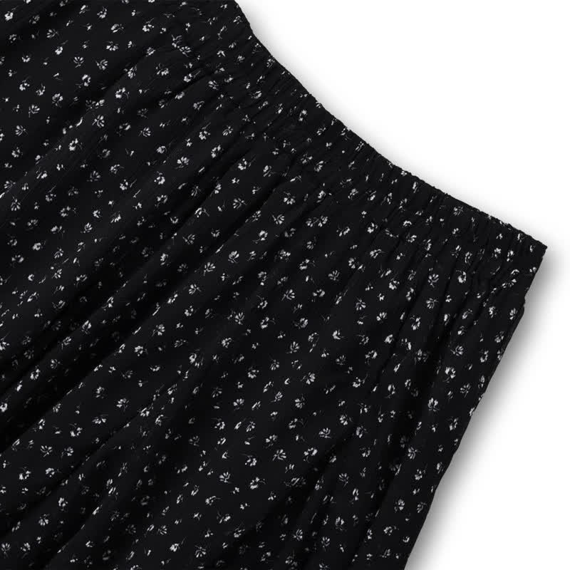 Plus Size Black Ditsy High Waist Skirt Set - image 6