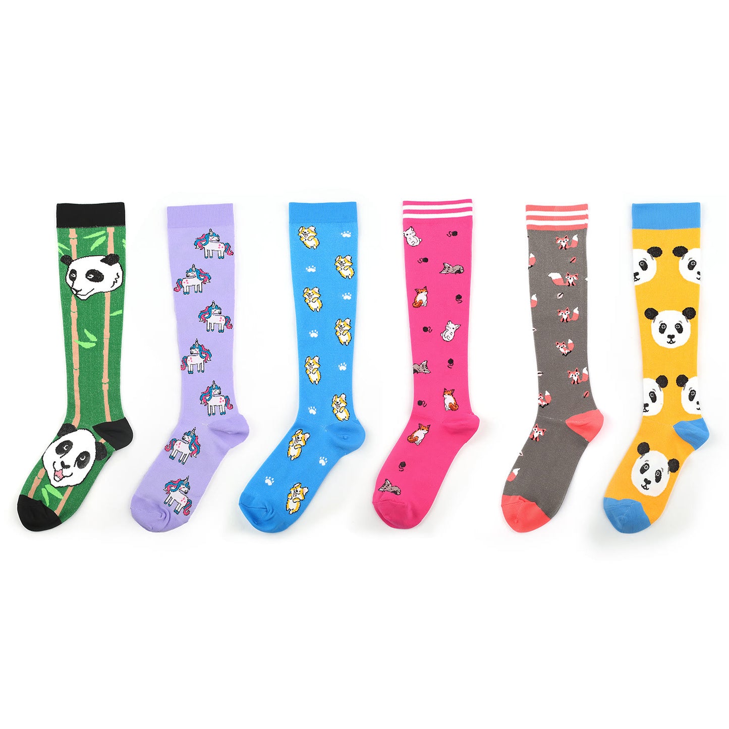 Cute Panda Pattern Compression Socks(6 Pairs) - image 7