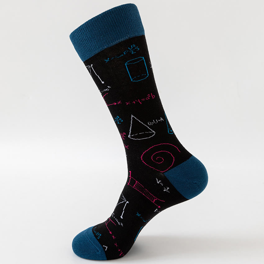 Plus Size Macro Pattern Crew Socks(6 Pairs)
