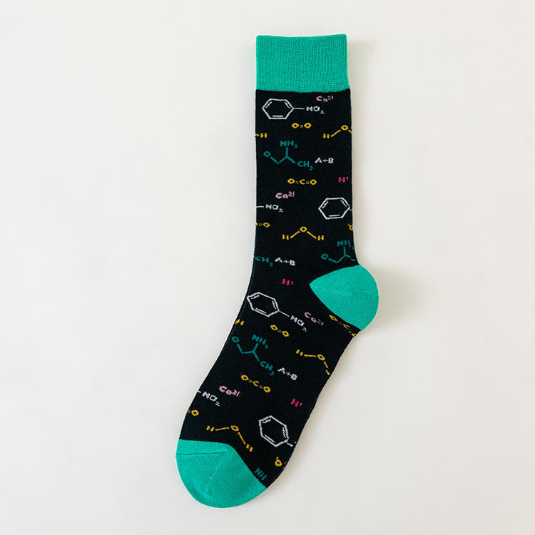 Plus Size Macro Pattern Crew Socks(6 Pairs)