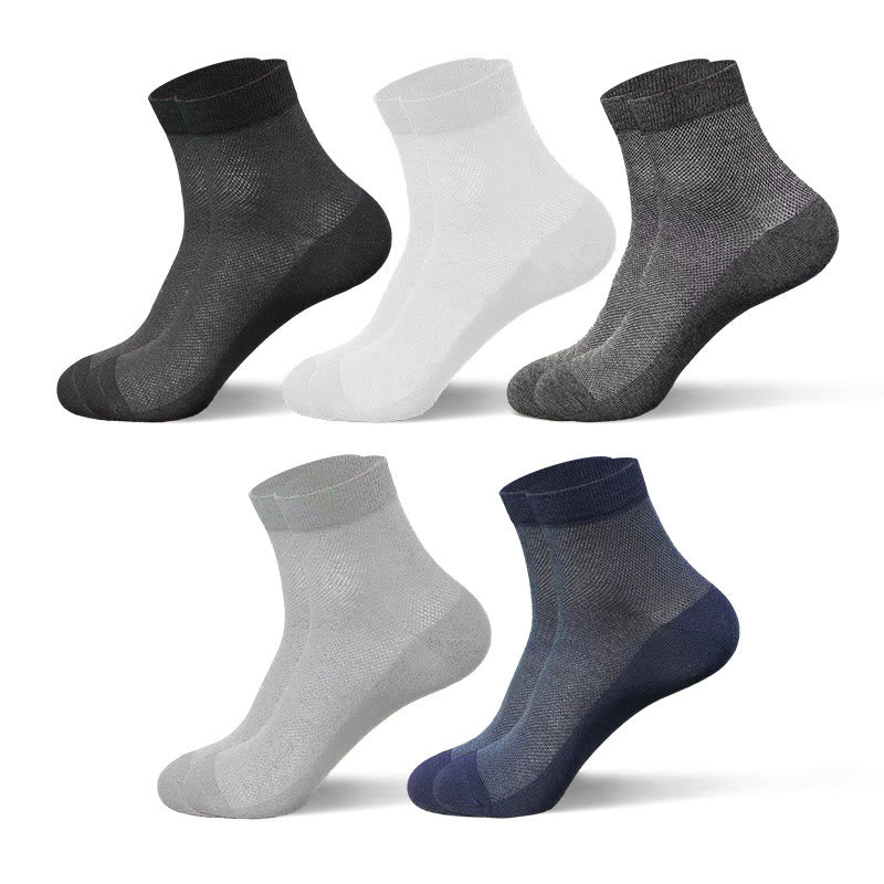 Plusock Mesh Quarter Socks(10 Pairs) - Black*2+White*2+Light Gray*2+Dark Grey*2+Navy Blue*2 - EU44-50(US10-15) - image 12