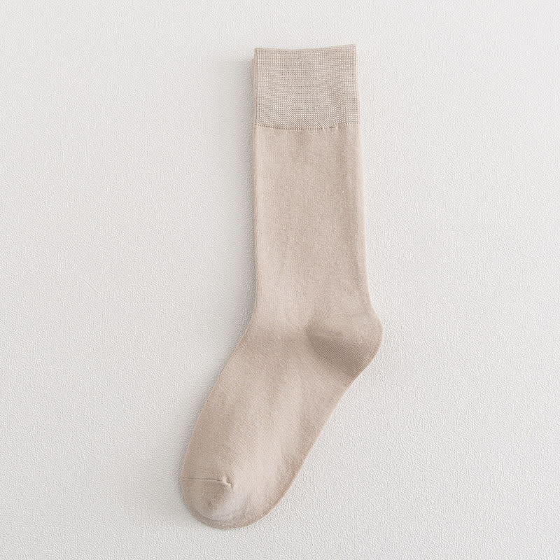 Plus Size Soft Durable Crew Socks(8 Pairs) - Nude - EU35-39(US4.5-8) - image 14