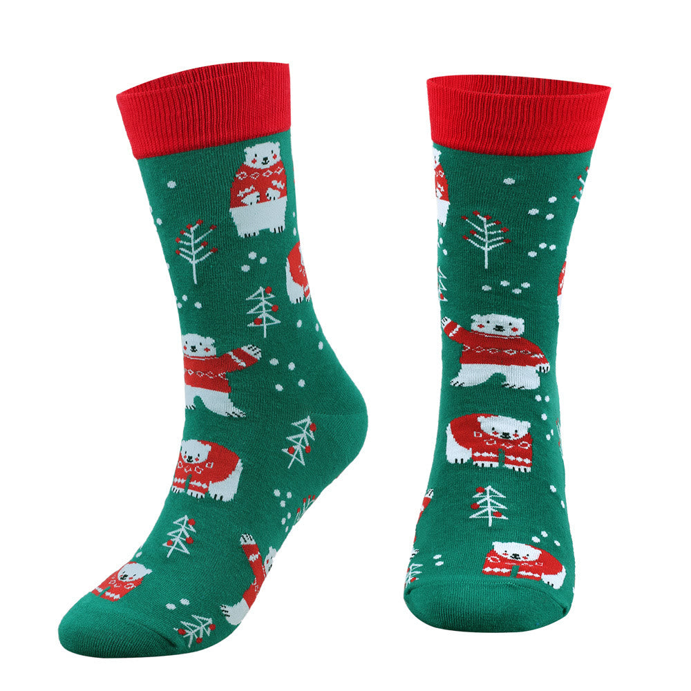 Plus Size Christmas Soft Crew Socks(5 Pairs) - image 9