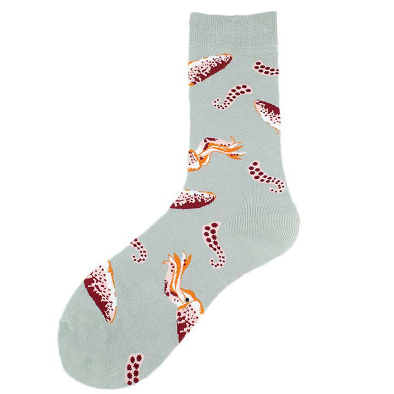 Plus Size Marine Series Fun Crew Socks(5 Pairs) - image 19