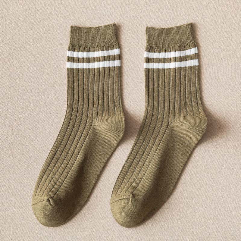 Plusock Striped Soft Diebetic Quarter Socks(6 Pairs) - 43-48 - Green - image 11
