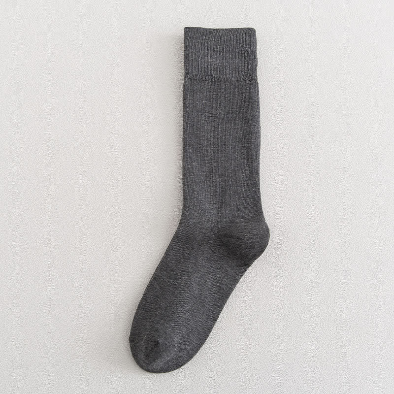 Plus Size Soft Durable Crew Socks(8 Pairs) - Dark Grey - EU35-39(US4.5-8) - image 15