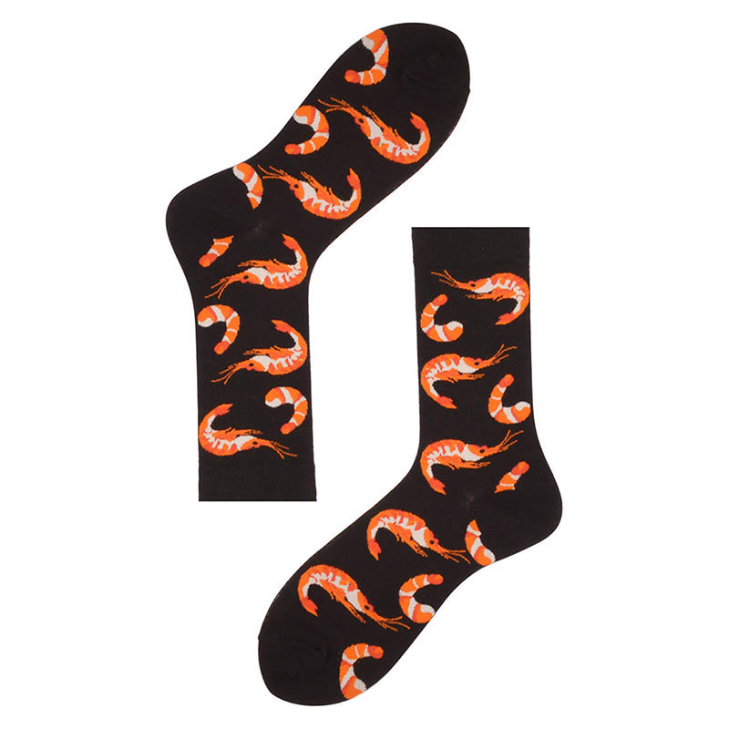 Plus Size Marine Series Fun Crew Socks(5 Pairs) - image 20