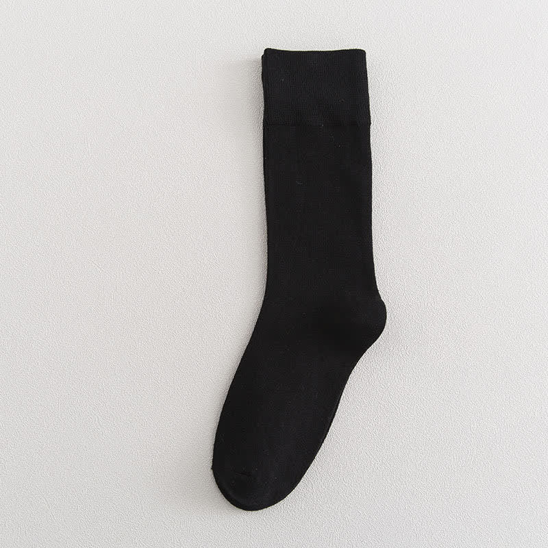 Plus Size Soft Durable Crew Socks(8 Pairs) - Black - EU35-39(US4.5-8) - image 12