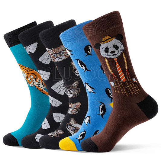 Plus Size Animal Prints Crew Socks(5 Pairs) - image 1