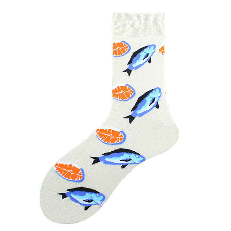 Plus Size Marine Series Fun Crew Socks(5 Pairs) - image 16