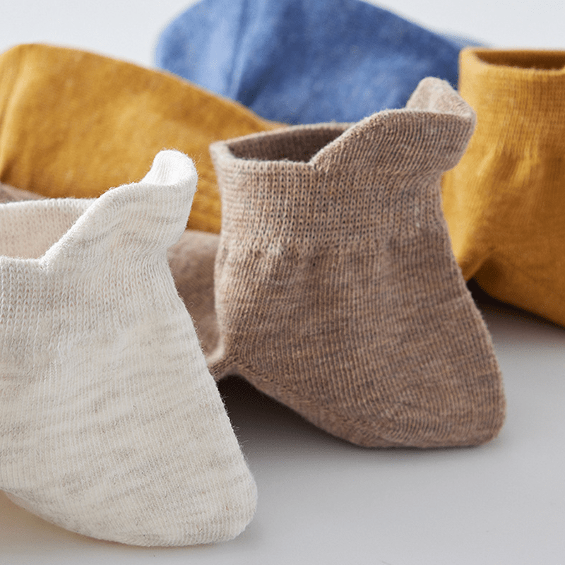 Plus Size Breathable Solid Color Ankle Socks(8 Pairs)