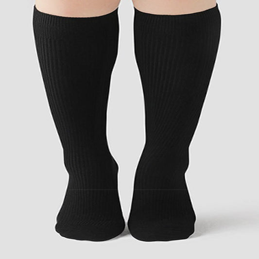 Plus Size Solid Color Warm Knee High Socks(2 Pairs)