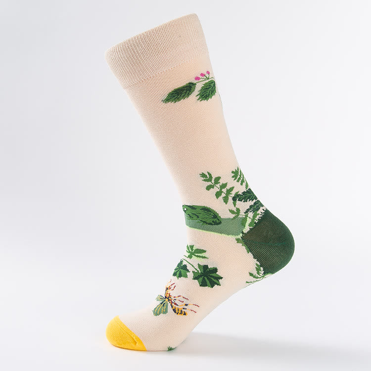 Plus Size Tulip Dove Pattern Crew Socks(6 Pairs) - image 6