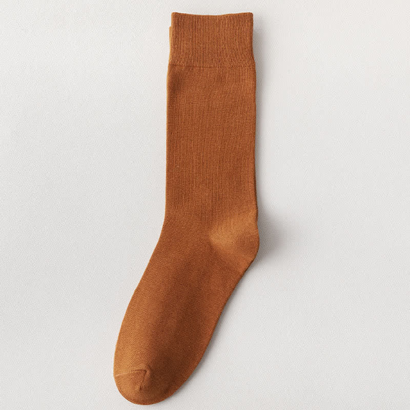 Plus Size Soft Durable Crew Socks(8 Pairs) - Orange - EU35-39(US4.5-8) - image 16