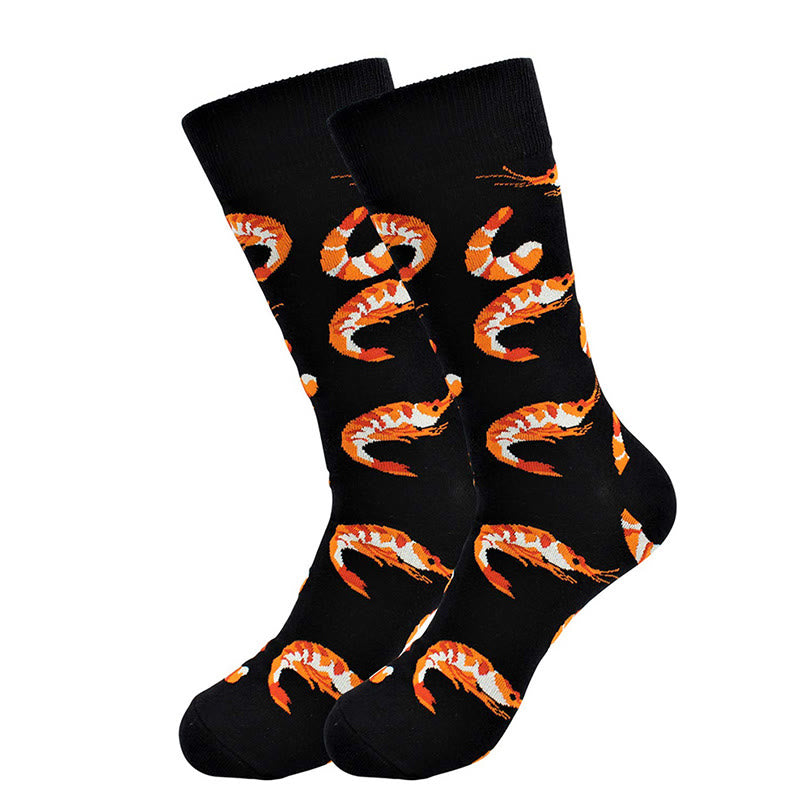 Plus Size Marine Series Fun Crew Socks(5 Pairs) - image 22