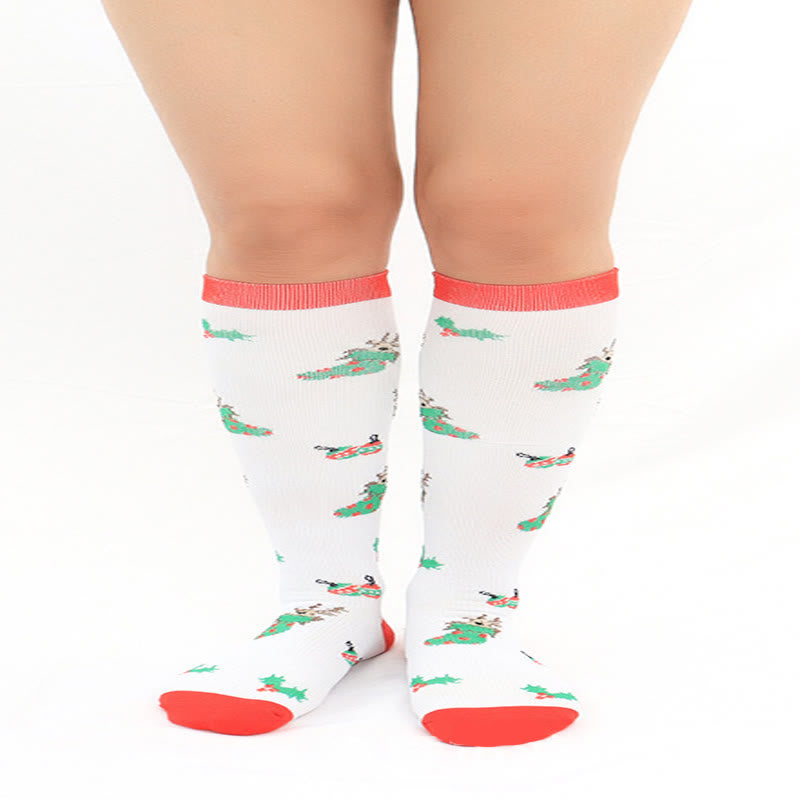 Christmas Sports Knee High Compression Socks(6 Pairs)