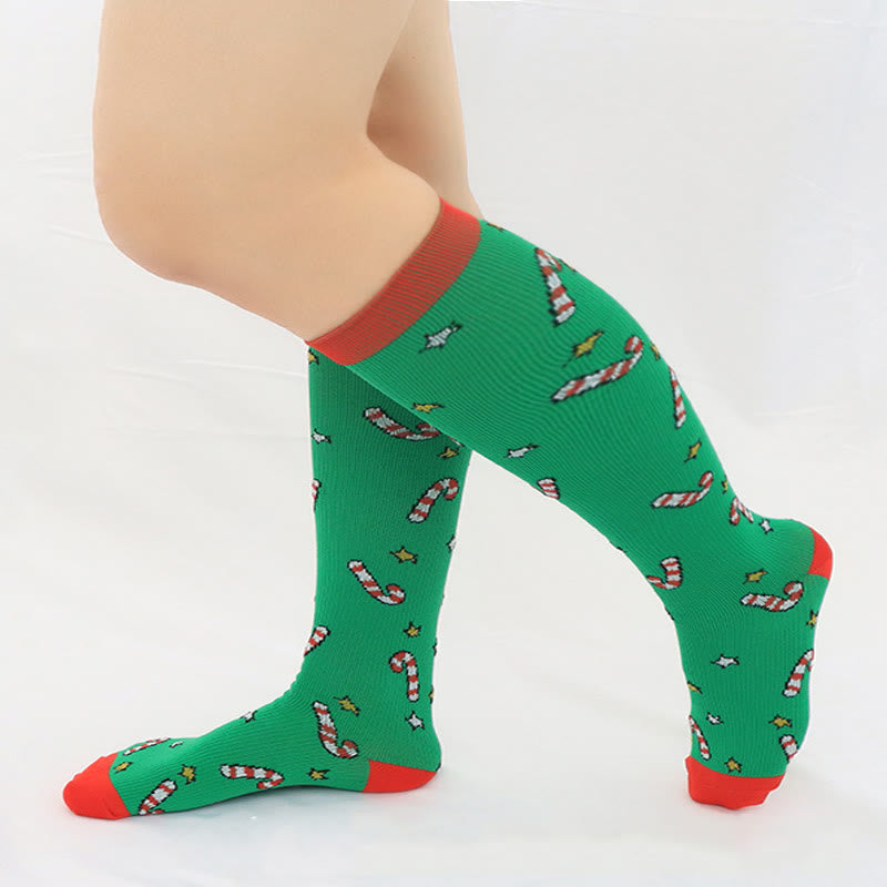 Christmas Sports Knee High Compression Socks(6 Pairs)